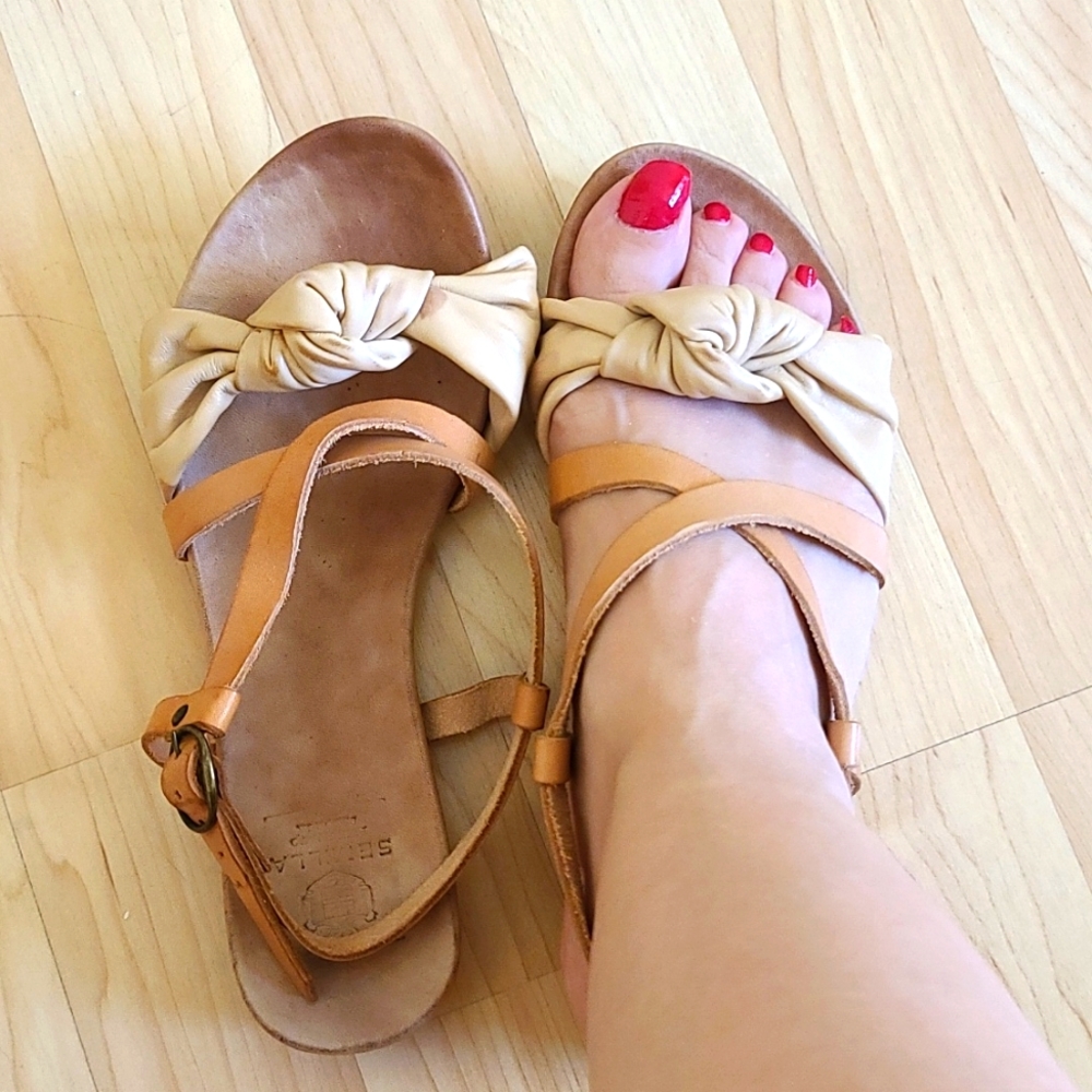 Semilla Italian Leather Sandals Nude color Size 6